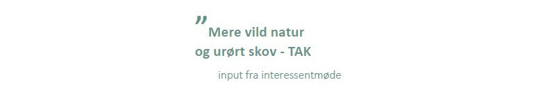 Citat: "Mere vild natur og urørt skov - TAK (input fra interessentmøde)